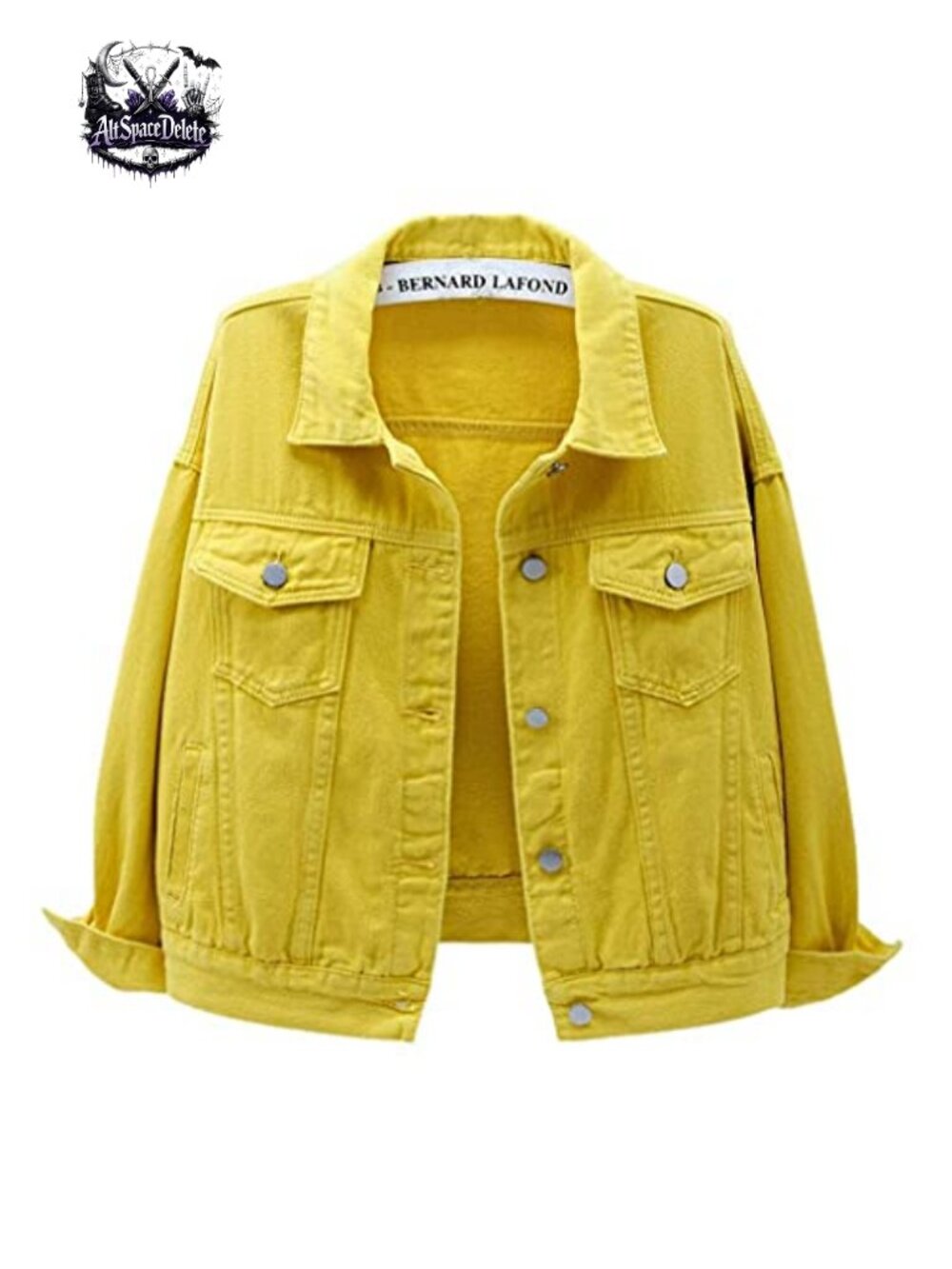 Washed Denim Jacket Button Up Long Sleeve Loose Trucker Coat